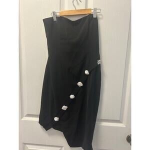 Jay Godfrey Little Black Dress with Fancy Flower buttons. GREAT PRICE!